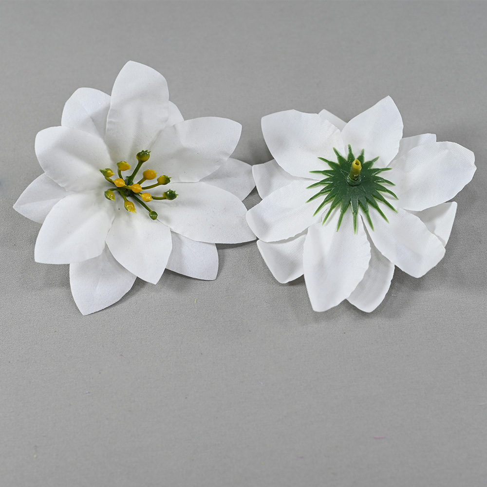 Fábrica al por mayor hexágono de doble capa de pétalos de navidad flores de simulación decoración de árbol de navidad flores falsas ramo de flores
