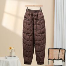 冬季外穿宽松休闲哈伦裤保暖棉裤百搭靴裤轻薄保暖羽绒裤女