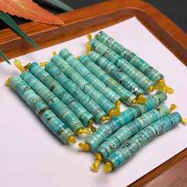 厂家批发 天然原矿绿松石药片6-5mm 成色漂亮高瓷高色 表皮光滑