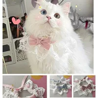 Кошачья шея ошейник собака маленькая маленькая и большая собака милая кружевная кружева шарф для домашних животных