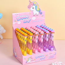 可爱水果女孩卡通七彩闪灯中性笔创意少女心入油流沙灯光水笔批发