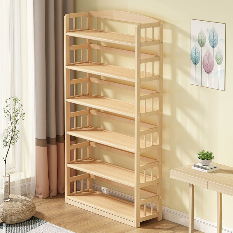 Solid Wood Children's Bookshelf Student Storage Rack Floor-Standing Multi-Layer Simple Bookcase Multi-Layer Storage Rack Home Space-Saving