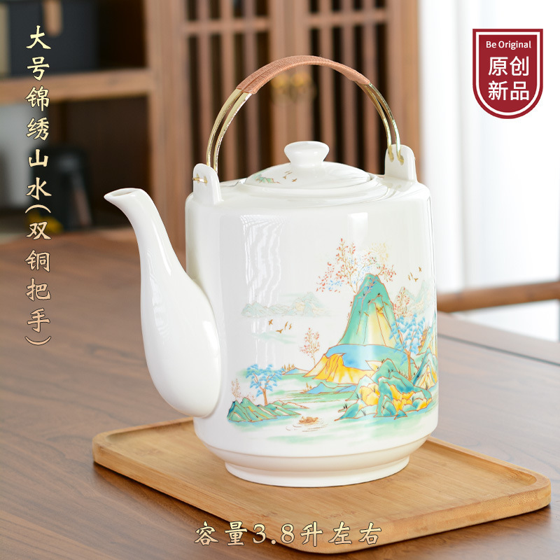 陶瓷水壶冷水壶茶壶凉水壶家用夏大凉开水壶容量玻璃装水耐高温无|undefined