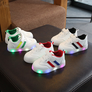 Children's luminous shoes 2024 Korean style new colorful flash shoes children's shoes boys and girls luminous casual shoes board shoes