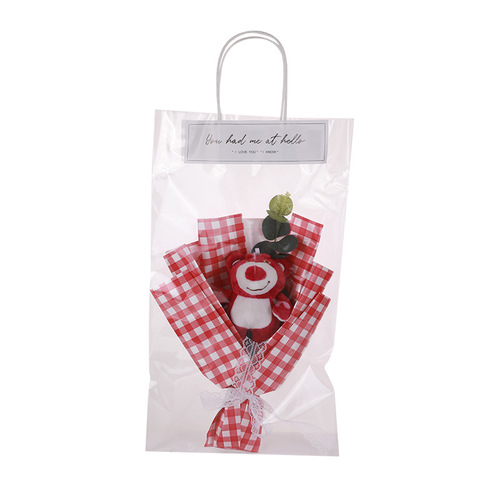 Mother's Day Gift 520 Bouquet Cartoon Doll Bouquet Chinese Valentine's Day Graduation Season Hand-held Flower Bag with Lights