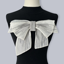 2023年热卖爆款双色绣花立体蝴蝶结女装装饰补丁防走光领花花边