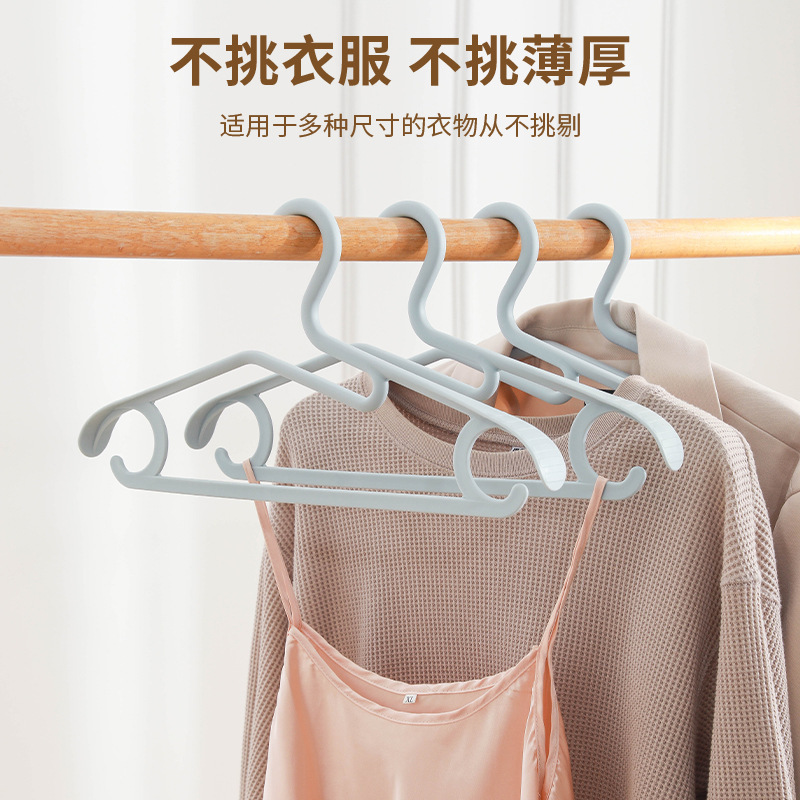 Fashionable Wide-Shoulder Non-Slip Non-Marking Protective Collar Hanger, Thickened Household Plastic Clothes Hanger for Dormitory Students Fashionable Wide-Shoulder Non-Slip Non-Marking Protective Collar Hanger, Thickened Household Plastic Clothes Hanger for Dormitory Students