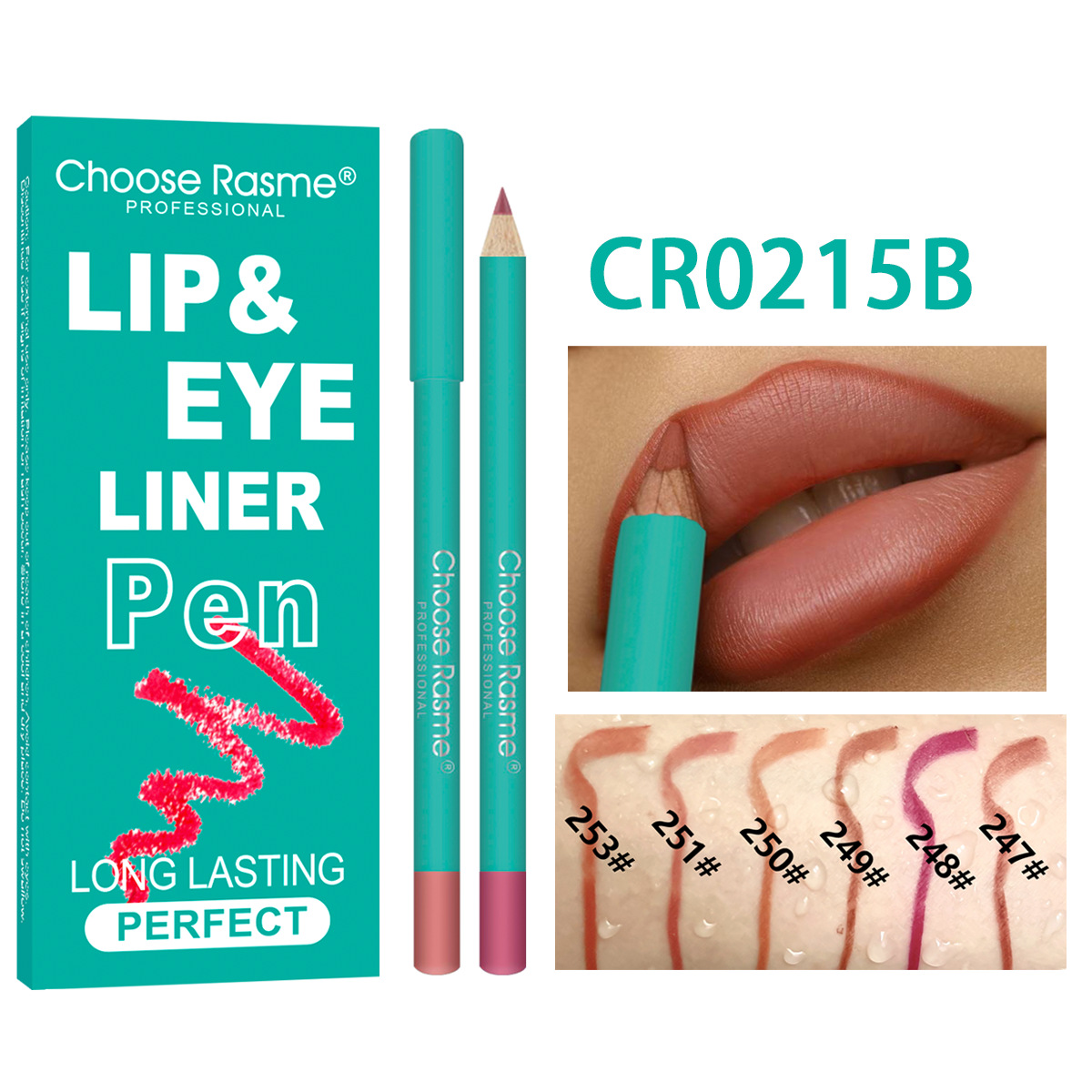 Matita labbra mista a 6 colori, pasta di fagioli, colore opaco, linea opaca, non facile da sbiadire, penna per rossetto_voghion.com