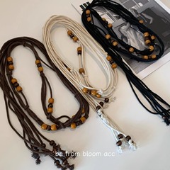 スカート付き女性用エスニックスタイル織りベルト、レトロファッションボヘミアン装飾ウエストチェーンドレスウエストアクセサリー