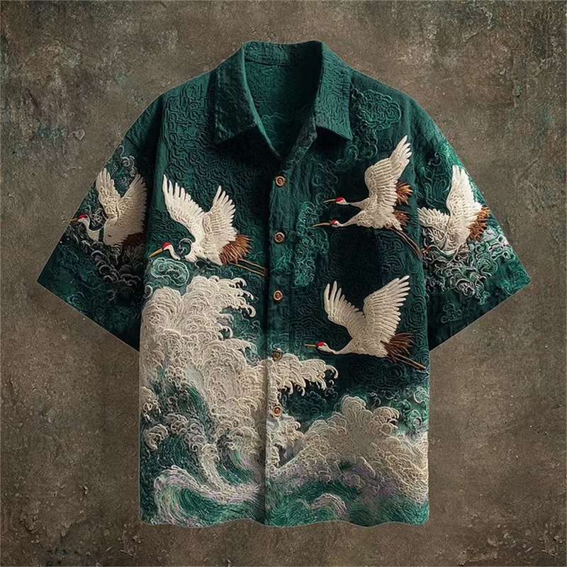 Men's Black Cat Dinosaur Anime Shirt Trendy 3D Print Casual Hawaiian Shirt Summer Short Sleeve Shirt Men's Black Cat Dinosaur Anime Shirt Trendy 3D Print Casual Hawaiian Shirt Summer Short Sleeve Shirt