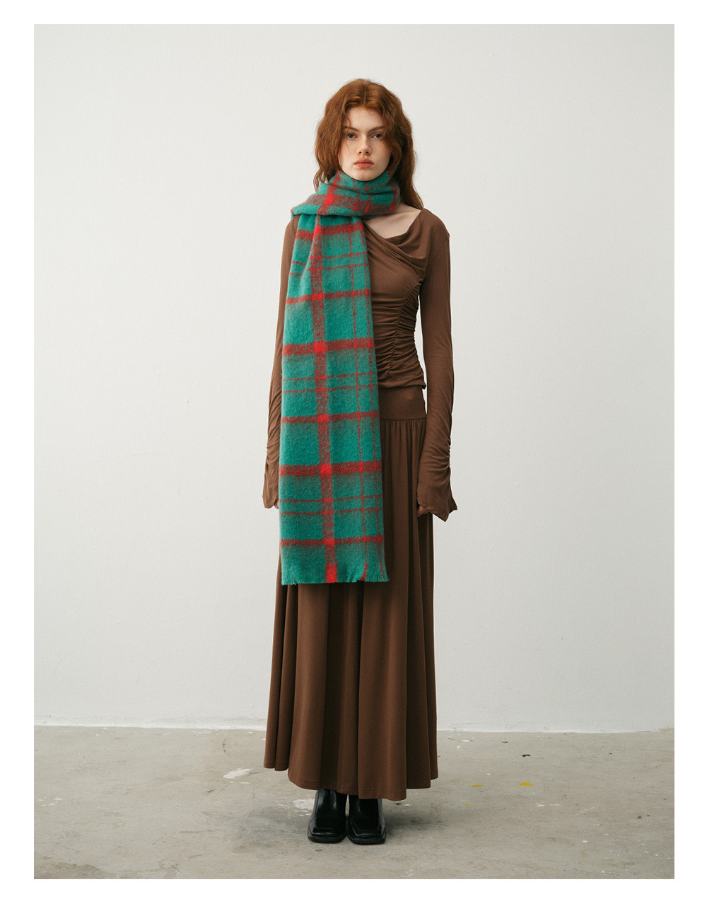 Bufanda de cuadros otoño invierno mujer de lana suave y capa_voghion.com
