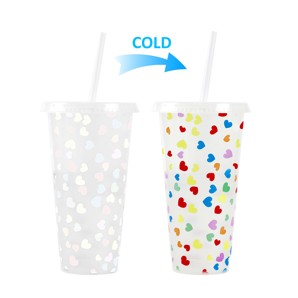 Spot transfronterizo de 710ml taza de plástico de color frío de gran capacidad PP taza de té con leche bebida fría con taza de paja con fábrica de inspección NBCU