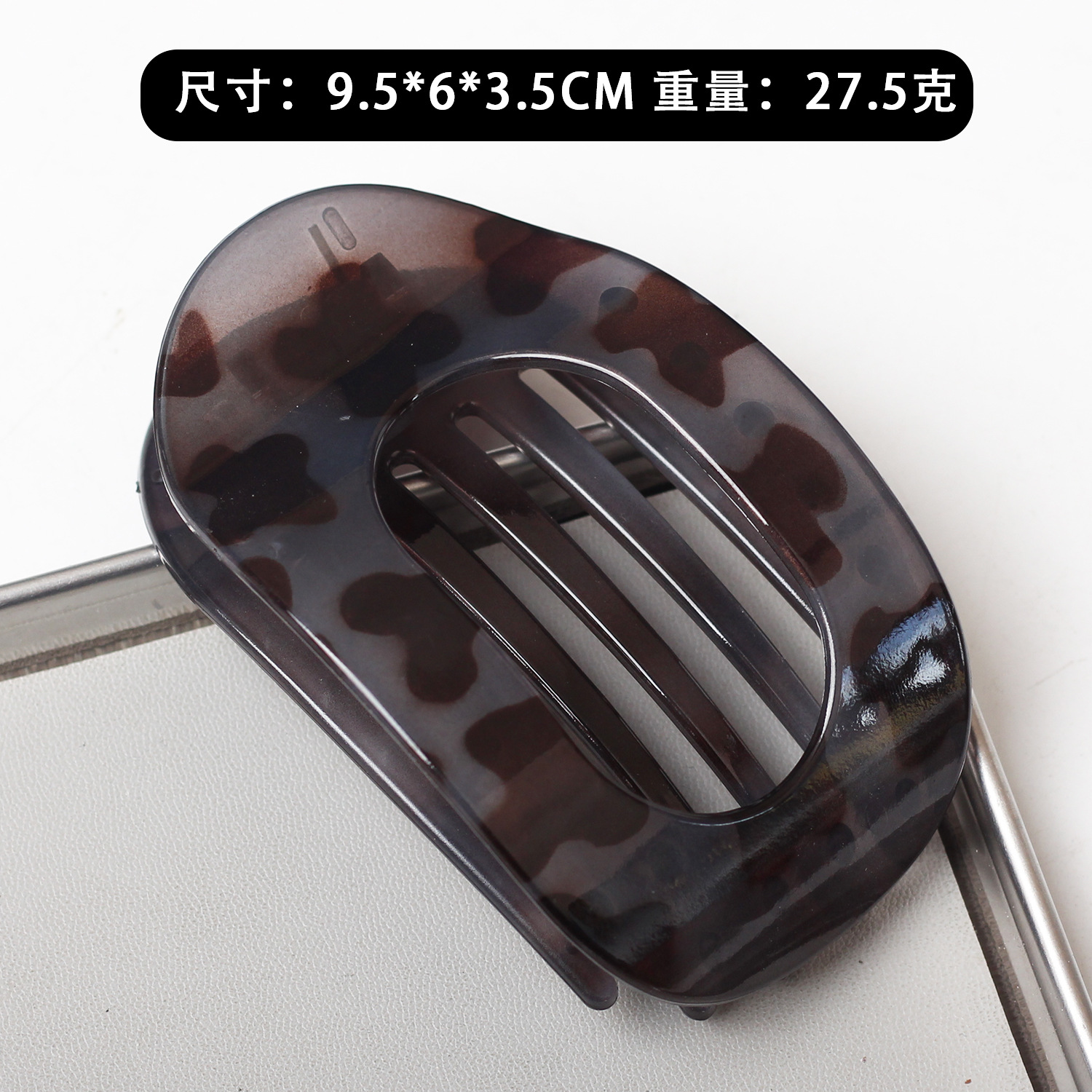 Nuevo material transfronterizo de PC plano elíptico clip de cabello de la cabeza trasera rascar el cabello de la cabeza curva temperamento arco clip de tiburón adornamiento para el cabello image 20