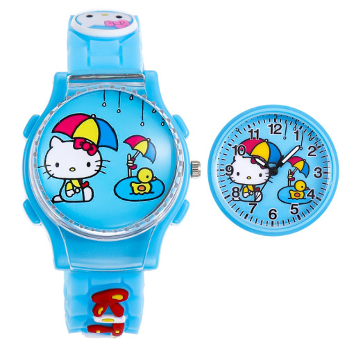 Caterpillar Flip Rotating Children's Watch Sanrio Hello Kitty Stress Relief Watch for Young Students, Cute for Boys and Girls