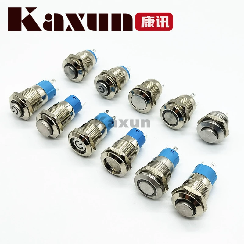 Metal button, waterproof switch key with light, 12mm, 24v