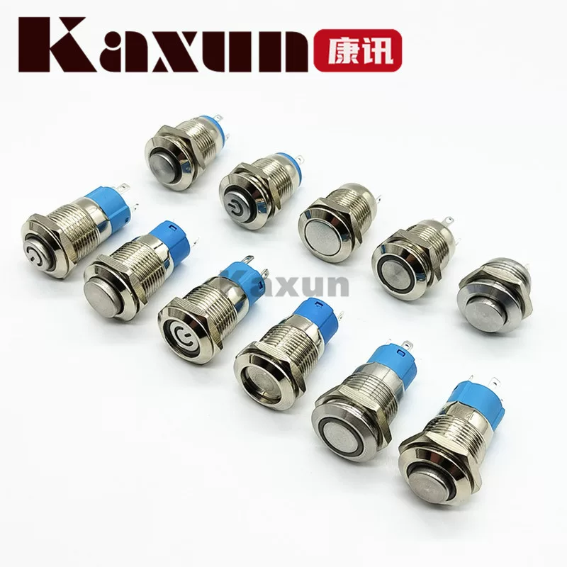 Metal button, waterproof switch key with light, 12mm, 24v