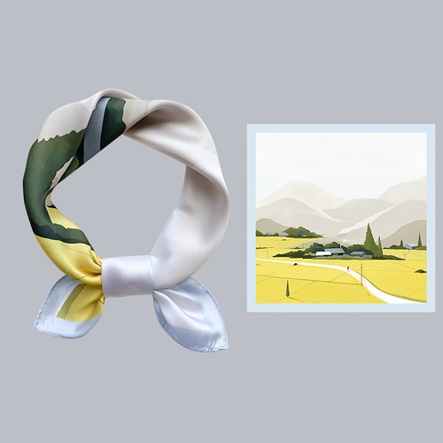 53cm Korean Spring Silk Scarf Wholesale Women Korean Fashion Multi-functional Neck Scarf Professional Versatile Small Square Scarf