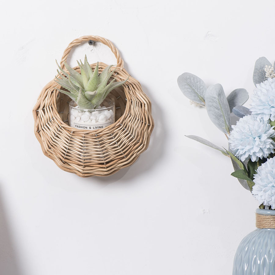 Pequeño pedido creativo personalizado tejido a mano canasta de flores colgando de pared maceta para dibujar la muestra de gran descuento personalizado