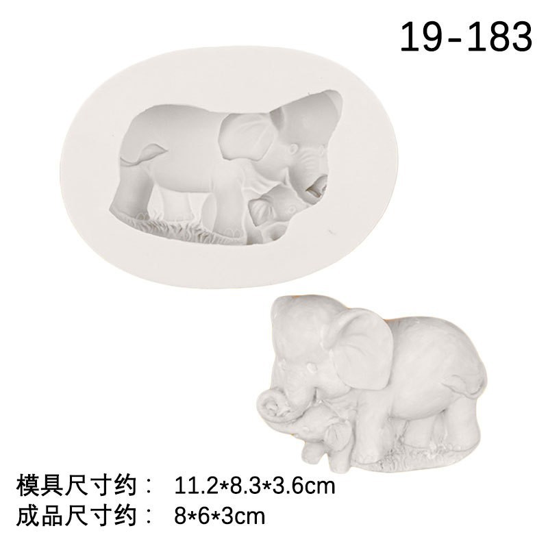 Elefante elefante, chocolate, fondant, decoración de pastel, molde de vela de yeso de aromaterapia de bricolaje, molde de silicona de goteo de jabón hecho a mano