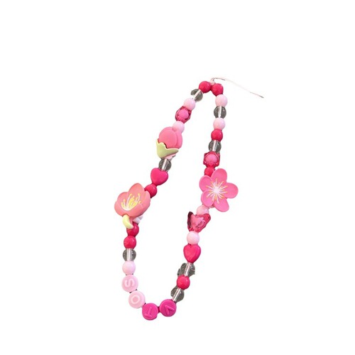 Creative mobile phone chain pink girly style beaded bracelet pendant cute creative tulip lanyard key chain for women