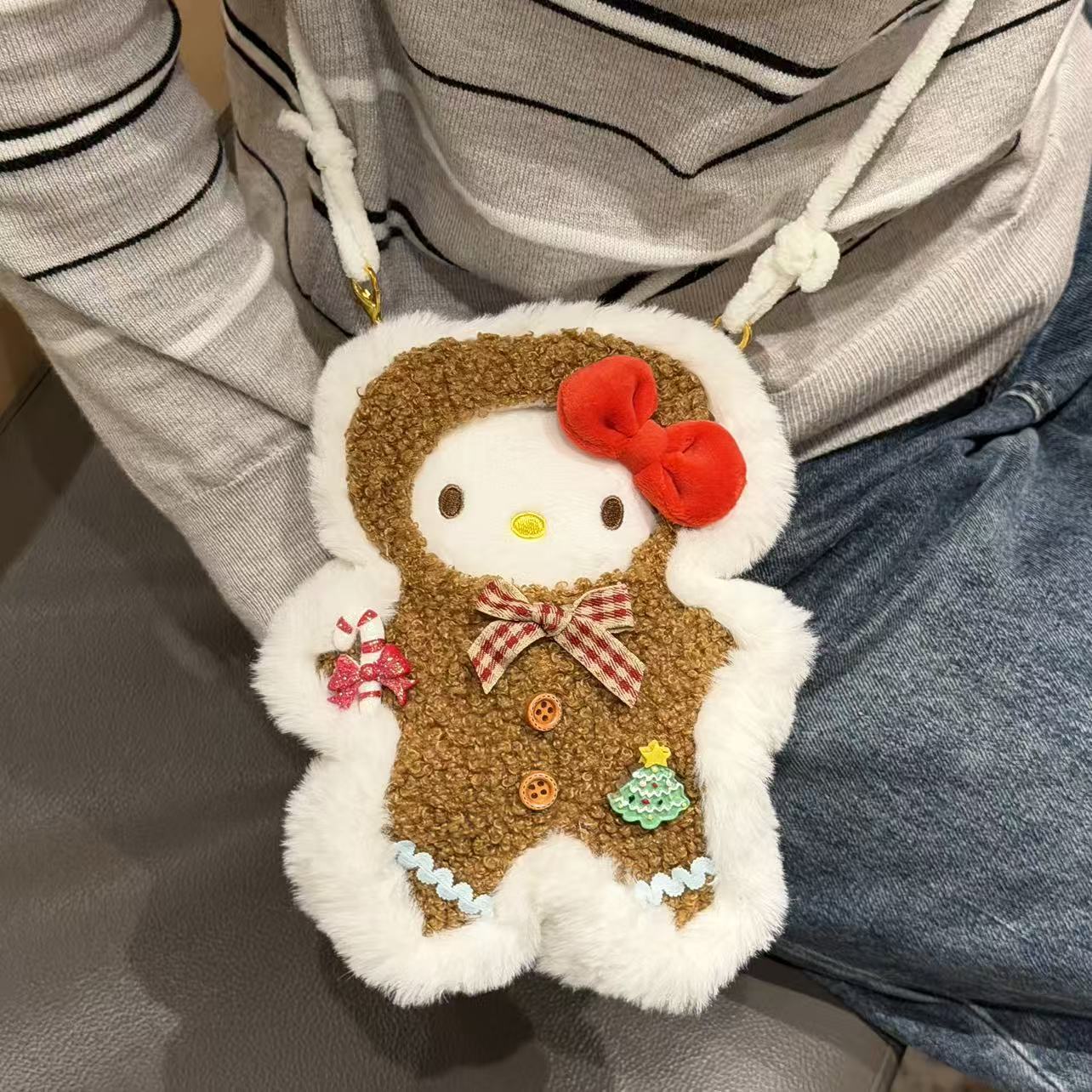 Genuino clásico KT Hello Kitty mochila bolso colgante dibujos animados lindo hellokitty llavero muñeca de felpa mujer