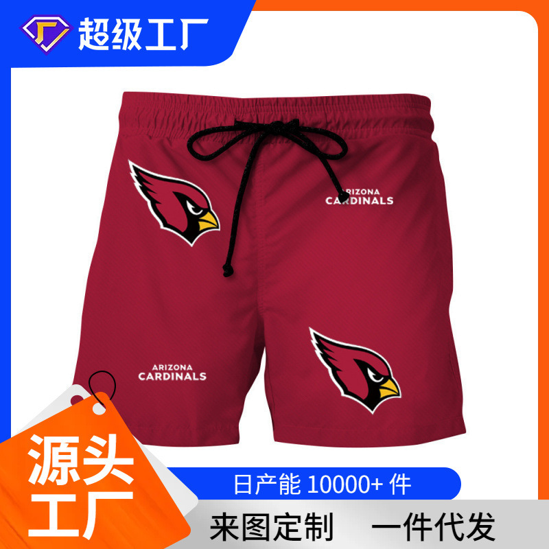 2025 Foreign Trade Summer Beach Pants American Football Shorts Men's Loose Casual 3D Printed Fitness Jogging Shorts