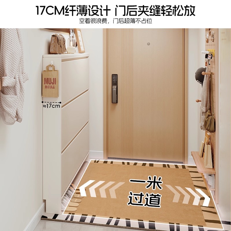 Estricta selección de madera sólida ultra-delgada puerta doméstica 2025 nueva puerta de entrada puerta de entrada pequeño estante de zapatos de caída estrecha