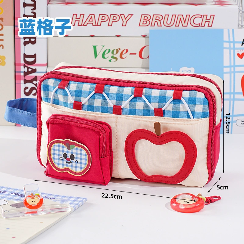 Apple, capacious pencil case, cute stationery for elementary school students, universal storage bag, new collection