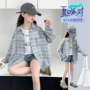 女童格子薄款透气防晒衣