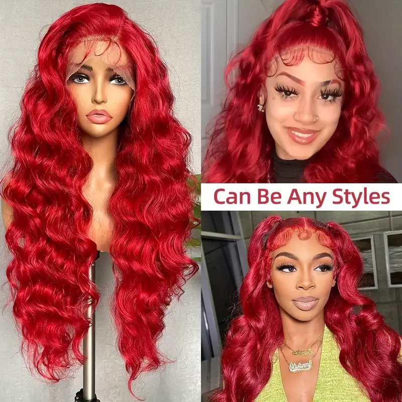 Amazon's Best-Selling Lace Front Wig for Women, Red Long Wavy Hair with Natural Full Head Coverage Amazon's Best-Selling Lace Front Wig for Women, Red Long Wavy Hair with Natural Full Head Coverage