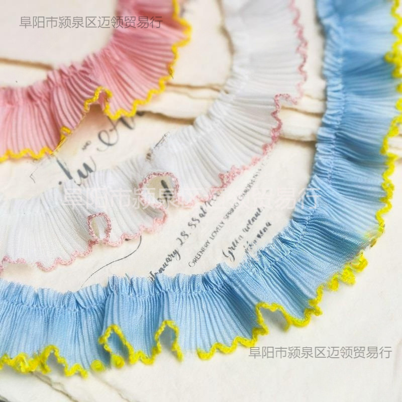 로리타 레이스 장식 액세서리 스커트 개 이빨 눈 3CM 파란 핑크 옷 애완 동물 넓은 옷 스커트 주름 회전  입