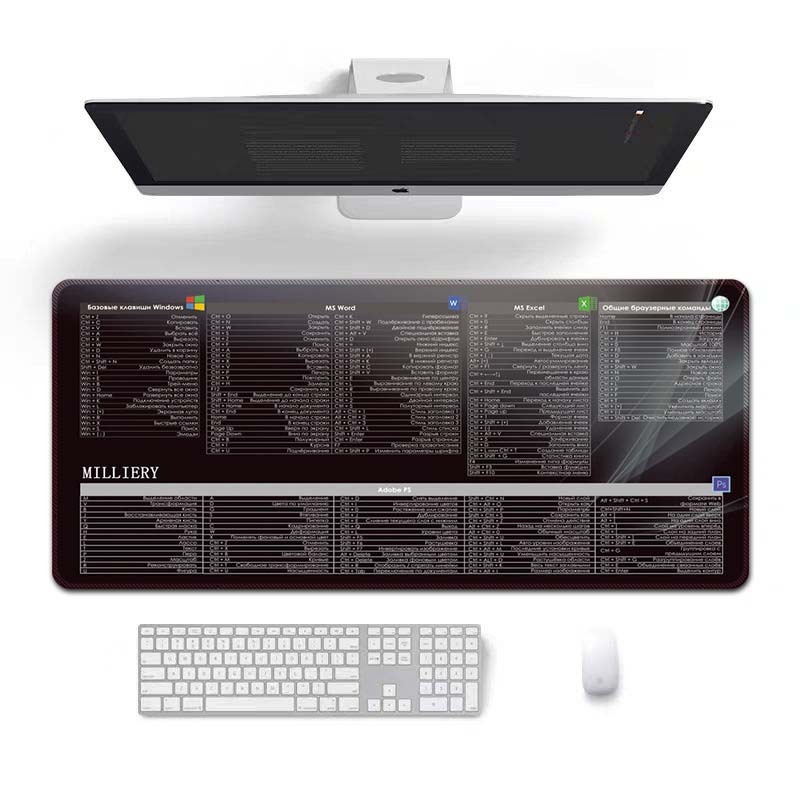 跨境批发热销英文快捷键多国语言定制耐脏鼠标垫办公桌垫MousePad|undefined