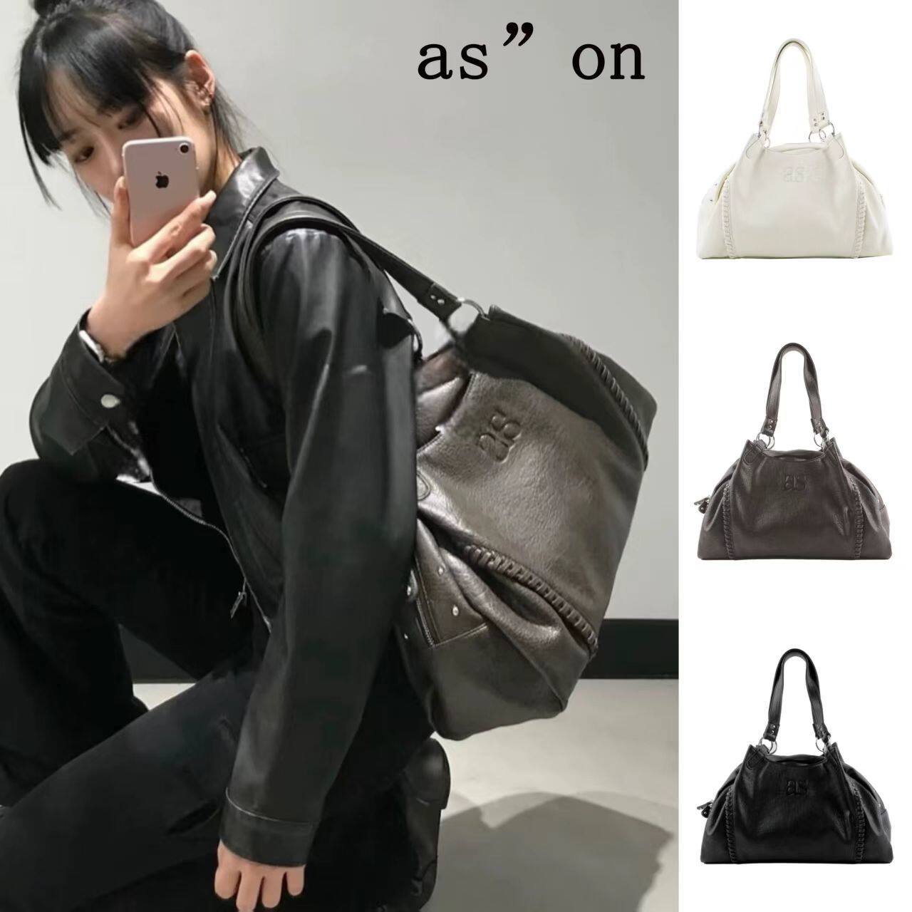 Korean Ason Hobo Bag For Women, Niche Retro Motorcycle Shoulder Bag, Large Capacity Underarm Handbag Tote - Thumbnail 3