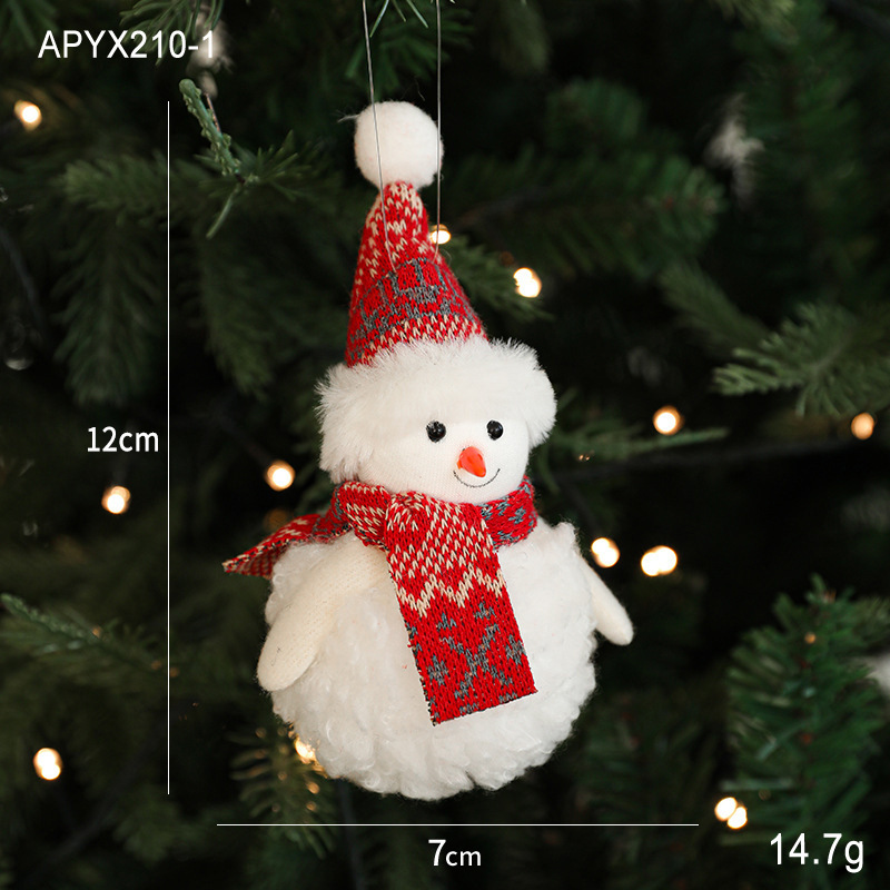 国境を越えて人気のあるぬいぐるみクリスマスストラップ紅白雪だるまクリスマスツリーのペンダントテーブルの飾りクリスマスツリーのペンダント|undefined