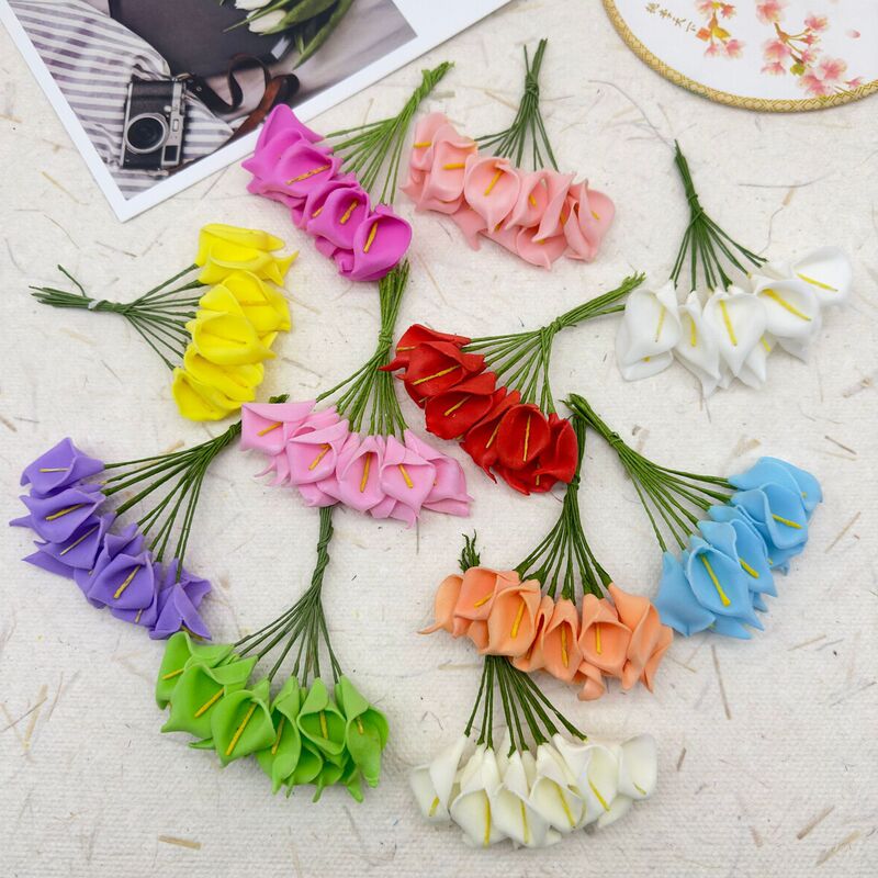 Simulated Calla Lily Pe Simulated Flower Foam Paper Flower Handmade Candy Box Accessories Flower Greeting Card Envelope Decoration DIY Small Flower