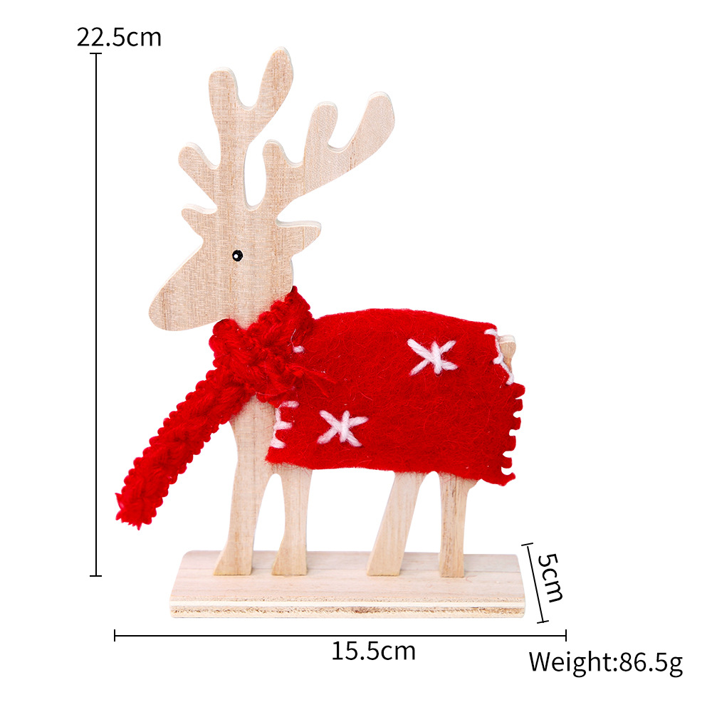 Nuevos adornos navideños de renos de madera transfronterizos 2026, decoraciones de Navidad, accesorios para escaparates, decoraciones para el hogar