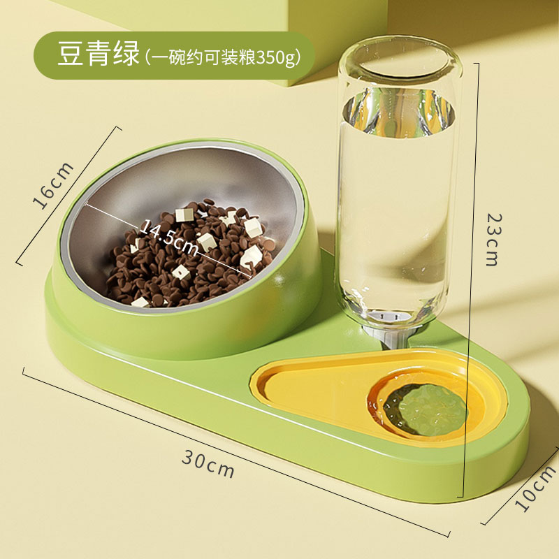 Tazón para gatos, doble tazón para gatos, tazón de agua para gatos, tazón de alimentación para gatos, tazón de boca inclinada para proteger la columna cervical, tazón de arroz para perros, tazón para perros, mascota Wang Jin