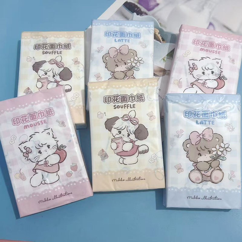 กระดาษทิชชูพิมพ์ลาย miiko แบบขยาย (1 แพ็ค)