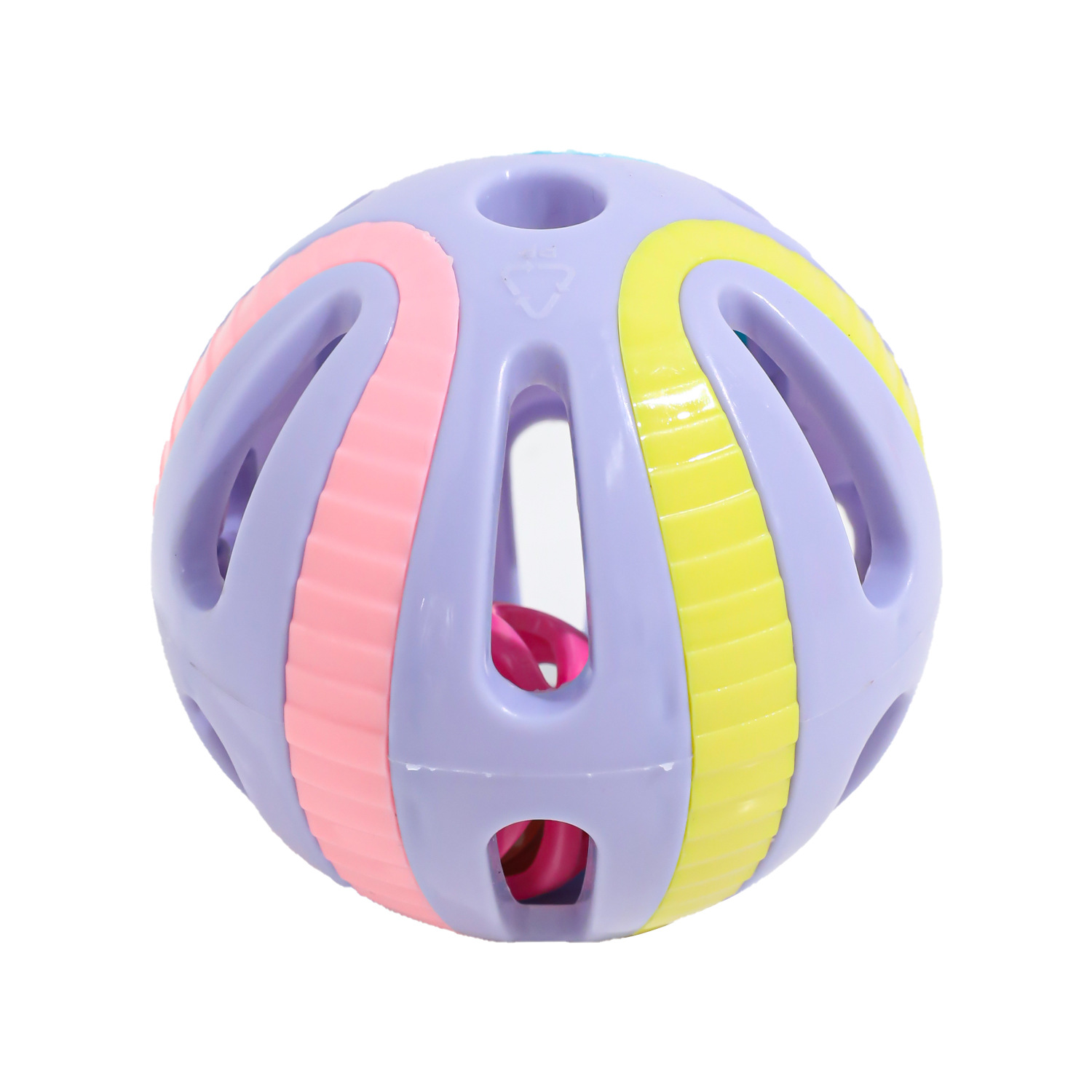 Bola de juguete para mascotas auto-hi alivio aburrido colorido campanas de doble capa bola de sonido resistente al desgaste y resistente a la mordida juguete general para gatos y perros