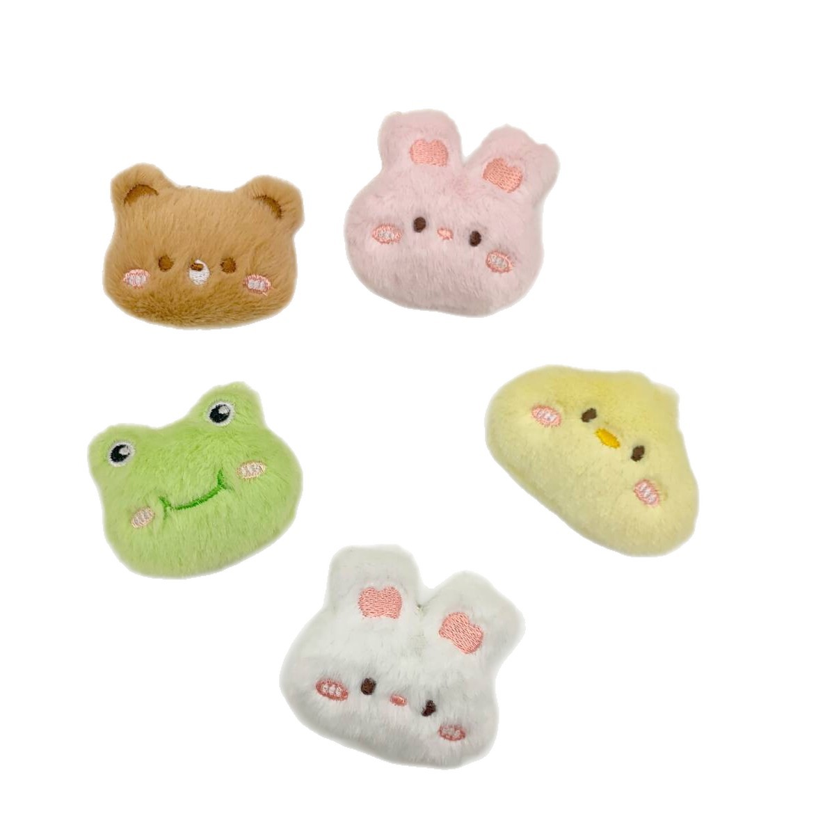 Cartoon Pig, Bear, and Chicken Plush Brooches, Bag Charms, Hair Clips, Hairbands, Shoe, Clothing, Hat, and Sock Decoration Accessories