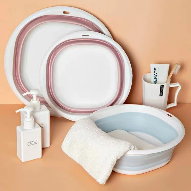 Cubeta Lavamanos Plegable de Plástico PP Portátil para Hogar y Dormitorio