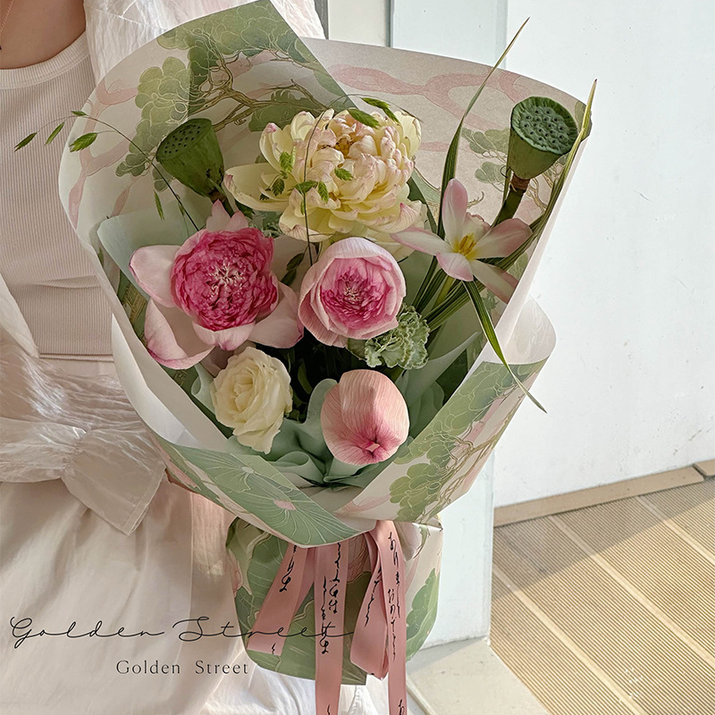 Bajo el esmalte belleza serie de flores de papel de embalaje floral 100g espessado ramo de flores de papel de embalaje florista de San Valentín