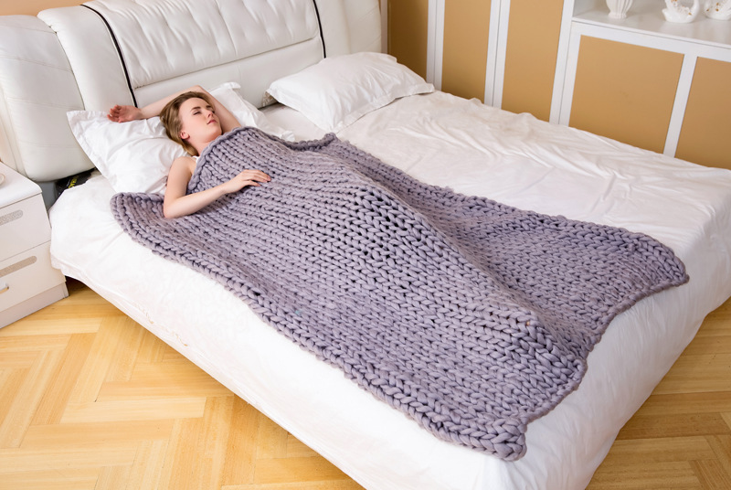 Photography props, Nordic thick thread hand woven woolen sofas, Icelandic blankets, sofa blankets_voghion.com