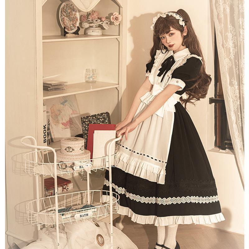オリジナルリトルメイド半袖ロリータワンピース可爱いLolita甘いドレス6356|undefined