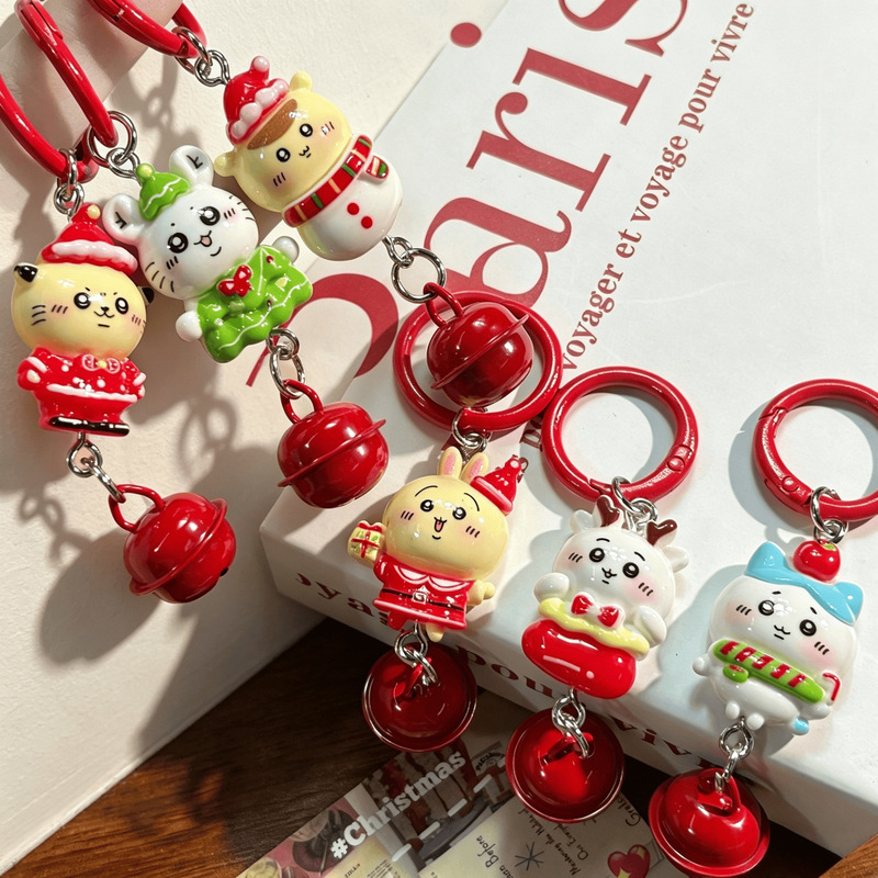 Cartoon Christmas Kawaii Keychain Creative Backpack Card Holder Backpack Pendant Couple Student Gift Decoration Wholesale