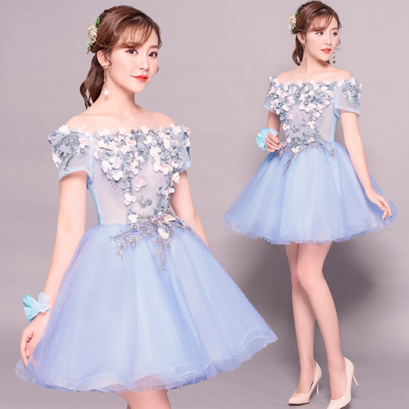 Vestido de tul colorido para espectáculos, falda abullonada, vestido de gala para presentadora, vestido de noche para mujer, nuevo estilo 2026, vestido de noche con hombros descubiertos.