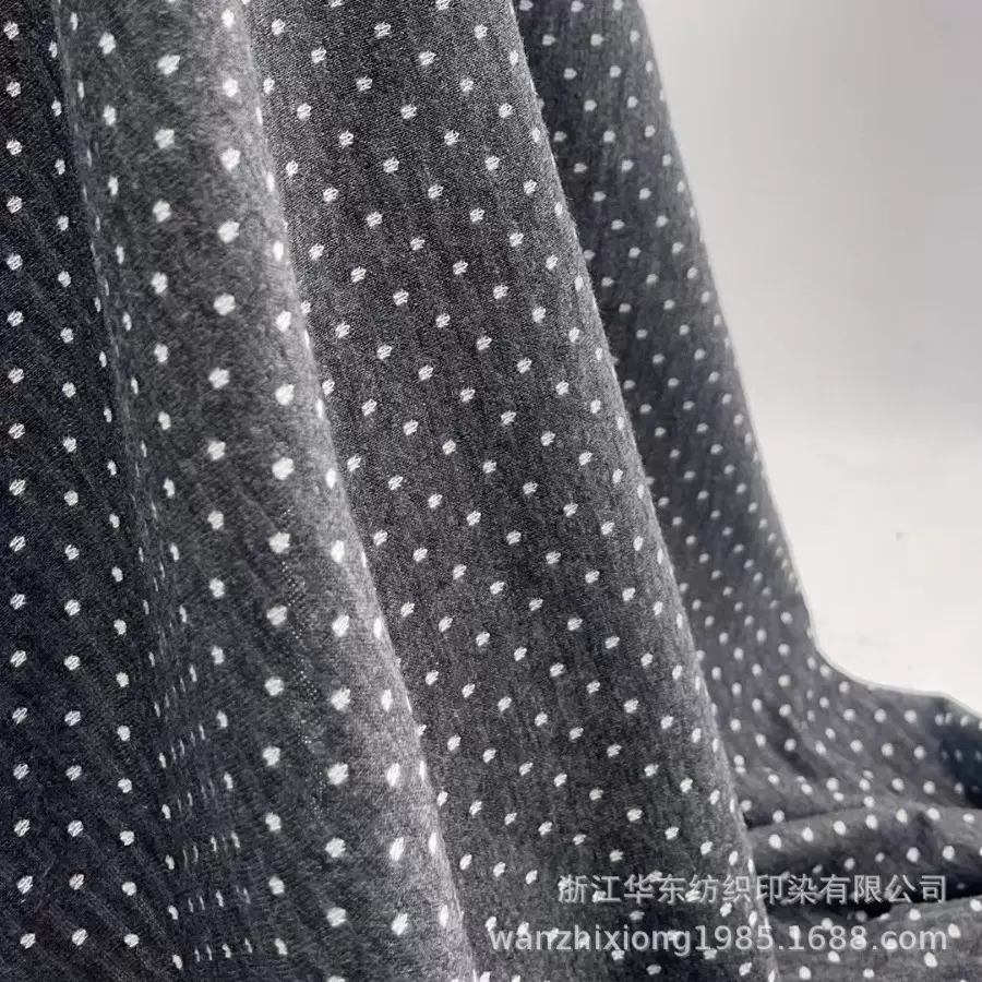 厂家新品 TC提花布 波点条纹双面布撞色面料 休闲时尚面料