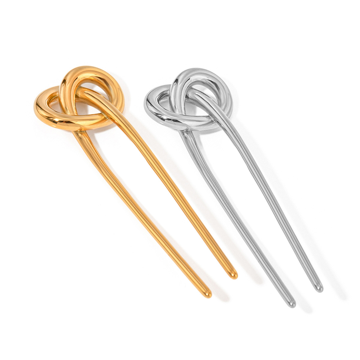 Europa y los Estados Unidos transfronterizos cabello universal simple temperamento de cabello de acero inoxidable oro 18k joyería cabello largo en forma de U