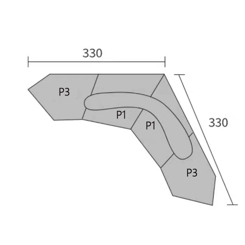 Italiano minimalista sofá de tela de roca gran sala de estar muebles villa gran capa plana módulo de forma especial sofá