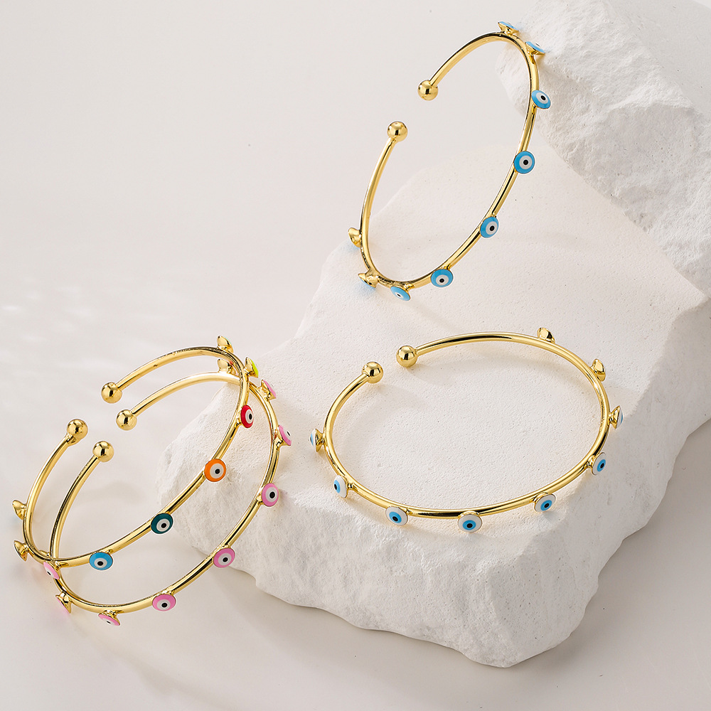 Fashion Simple Style Devilu0027S Eye Eye Copper Bangle